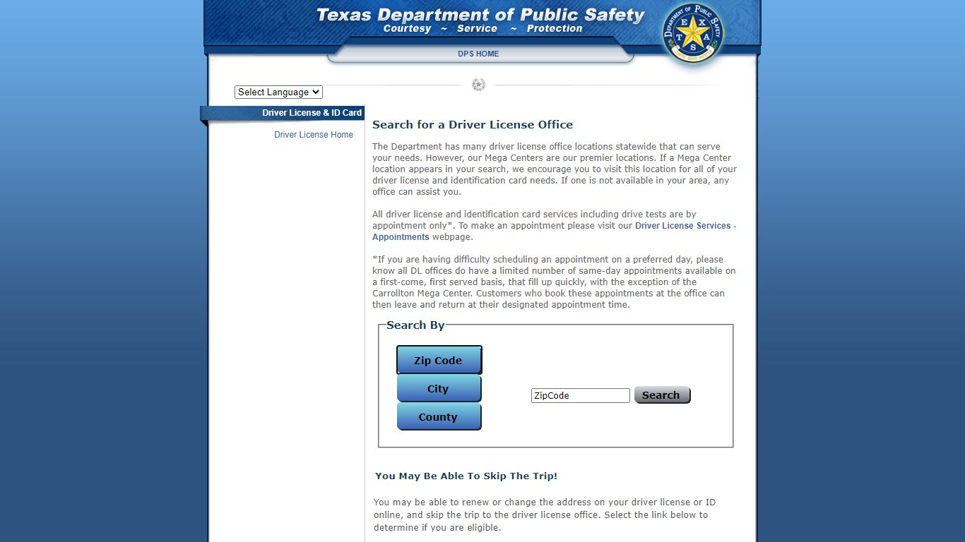 Tx DPS - Driver License office locations - Texas Department of Public ...