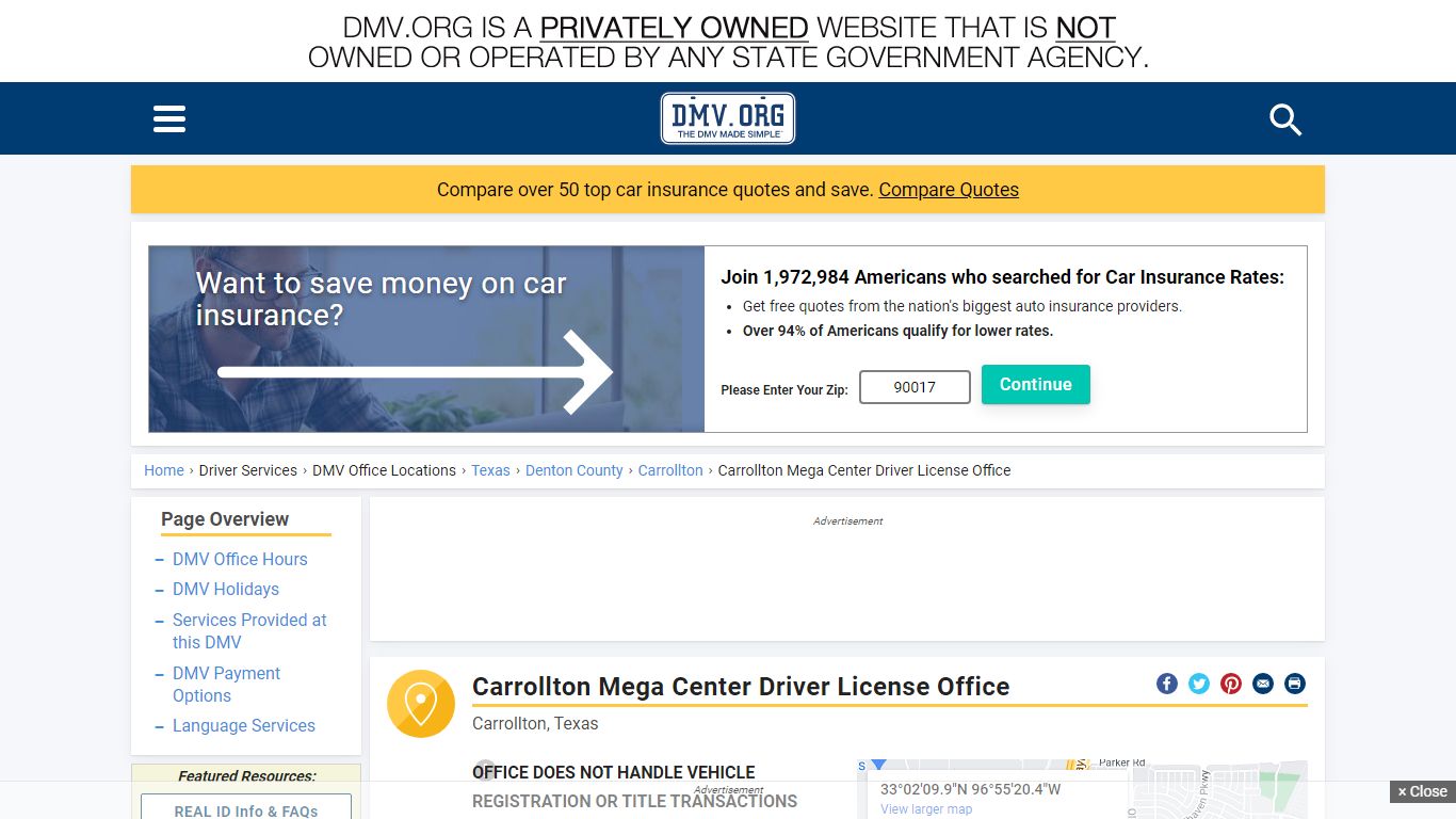 Carrollton Mega Center Driver License Office of Carrollton, Texas - DMV.ORG